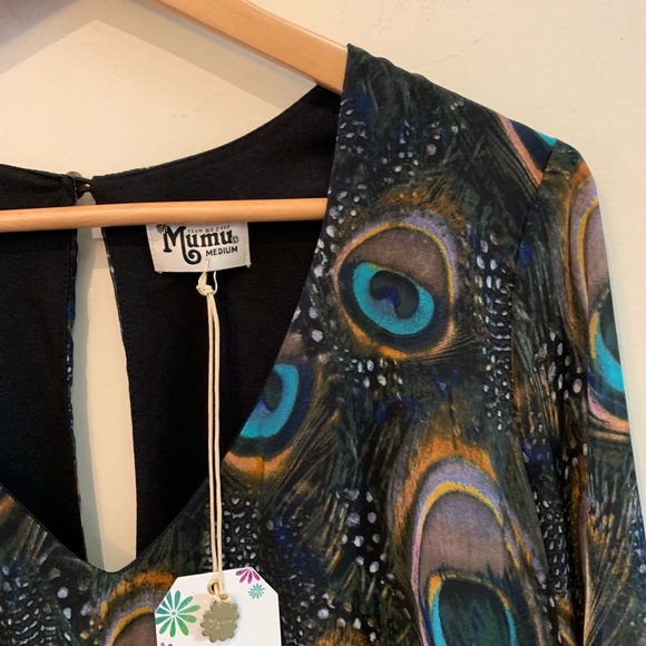 Show Me Your Mumu Peacock Lotus Blouse Top Medium - Picture 2 of 6